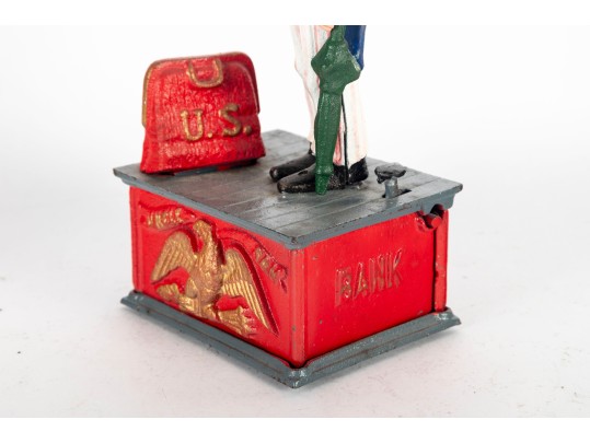 Uncle Sam Cast Iron Mechanical Bank Reproduction