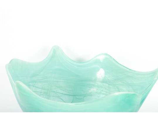 Seafoam Blue Freeform Swirl Vase