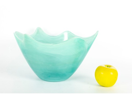 Seafoam Blue Freeform Swirl Vase