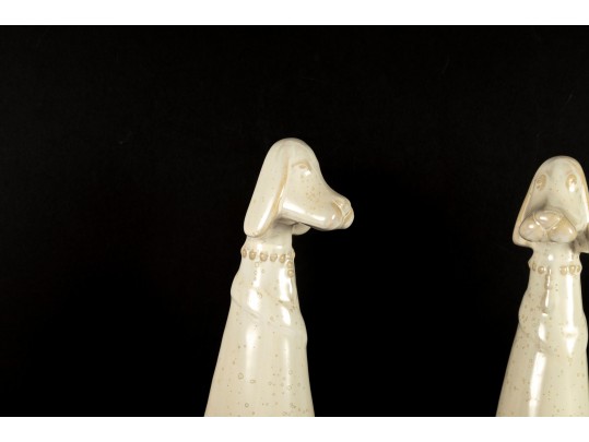 Elongated Ceramic Hound Sculptures