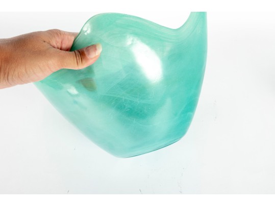 Seafoam Blue Freeform Swirl Vase