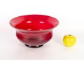 Vintage Ruby Red Hand-Blown Glass Bowl