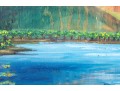 Dan Lynch (American [SC], 1930-2019) Oil On Board, Floral Mountain Lake