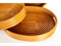 1960's Rattan Handled Trays
