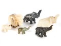 Assorted Elephant Figurine Collection – Stone & Metal