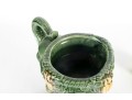 Mid Century Majolica Style Pottery Elephant Planter