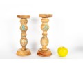 Handpainted Wood Candle Holders