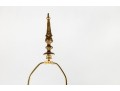 Pair Of Antique Amber Glass And Cast Brass Column Lamps
