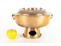 Large Brass Hot Pot With Pierced Base And Decorative Lid