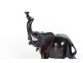 African Ebony Wood Carved Elephant Figure
