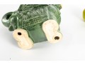 Mid Century Majolica Style Pottery Elephant Planter