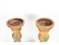 Handpainted Wood Candle Holders