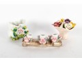 Lot Of Three Asian Porcelain Floral Decor Pieces