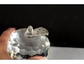 Pair Of Faceted Crystal Apple Paperweights