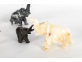 Assorted Elephant Figurine Collection – Stone & Metal