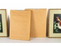 Four Chinese Feather Framed Art Panels