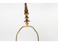 Pair Of Antique Amber Glass And Cast Brass Column Lamps