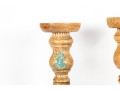 Handpainted Wood Candle Holders