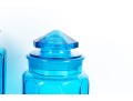 Turquoise Blue Glass L.E. Smith Canisters