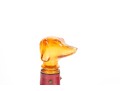 Italian Amber Empoli Glass Dog Vino Rosso 