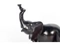 African Ebony Wood Carved Elephant Figure