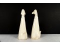 Elongated Ceramic Hound Sculptures