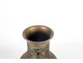 Antique East Asian Brass Relief Vase