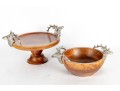 Object D'art Elk Head Pedestal Stand & Bowl