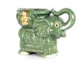 Mid Century Majolica Style Pottery Elephant Planter