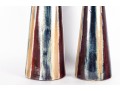 Pair Of Large Glazed Ceramic Candlestick Towers