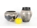 Pair Of Naked Raku Pottery Vases — Signed