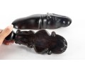 Two Ebony Wood Hippopotamus Carvings
