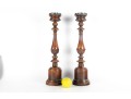 Pair Of Turned Mahogany Church Candlesticks