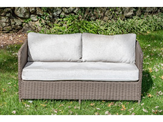Resin Rattan Framed Loveseat Sofa