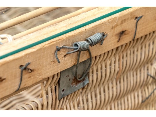 Vintage Rattan And Bamboo Glass Top Table Cocktail Table On Large Casters