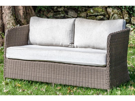 Resin Rattan Framed Loveseat Sofa