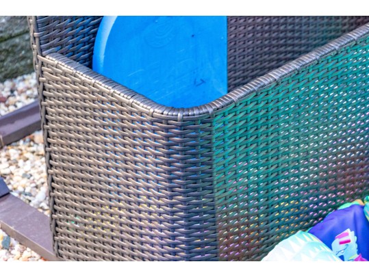 Resin Wicker Pool Caddy, Probably Frontgate 