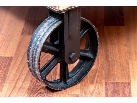 Awesome Vintage Rail Cart Style Cocktail Table