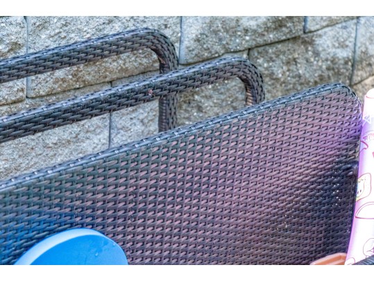 Resin Wicker Pool Caddy, Probably Frontgate 