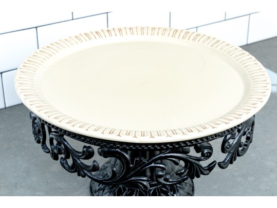 Ornate Cake Display Stand With Glass Cloche