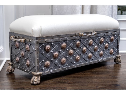 Gothic Style Custom Upholstered Storage Bench
