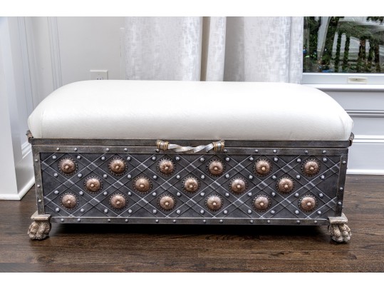Gothic Style Custom Upholstered Storage Bench