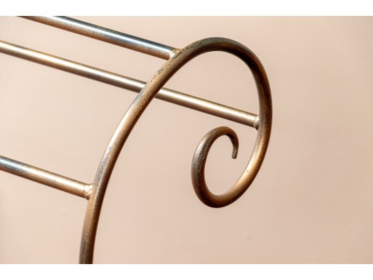 Bronzed Finished Iron Scrolled Towel Rack