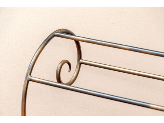 Bronzed Finished Iron Scrolled Towel Rack