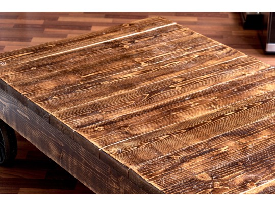 Awesome Vintage Rail Cart Style Cocktail Table