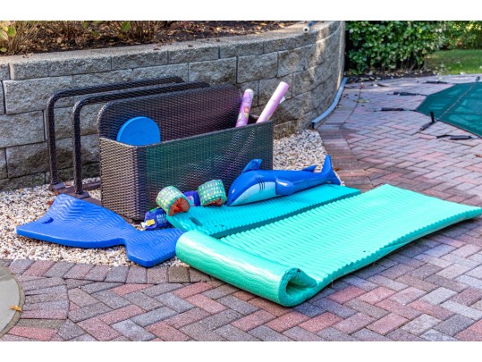 Resin Wicker Pool Caddy, Probably Frontgate 