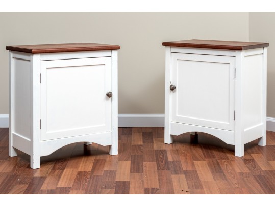 Pair Of Chris Craft Farmhouse Chic Nighstands