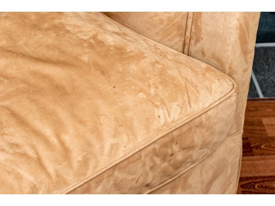 Custom Suede Upholstered Settee