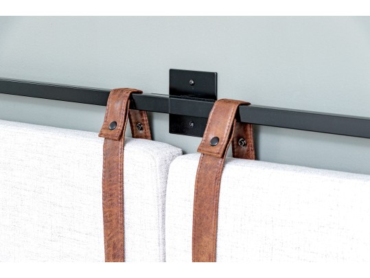 Wall Mounted Headboard, Accent Pedestal Table And Wall Mounted Shelf