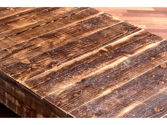 Awesome Vintage Rail Cart Style Cocktail Table